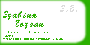 szabina bozsan business card
