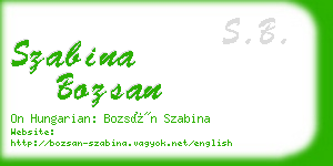 szabina bozsan business card